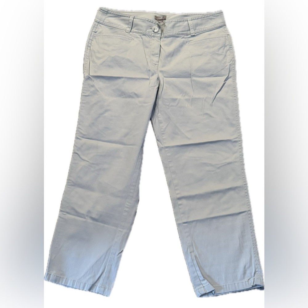 J. Jill Off-White Stretch Cropped Trouser Pants